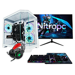 PC Gamer complet Nitropc Pack Silver Blanc