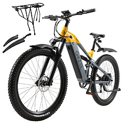 Nonesuch Vélo Électrique ORZELEBIKE M49 -27.5" - 500 W - Batterie 48 V 20 Ah - 45 km/h -180 km - Jaune