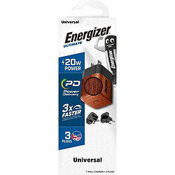 Acheter ENERGIZER Chargeur Secteur GaN 4A USB-C 20W Multiprise EU / UK / US Noir / Marron