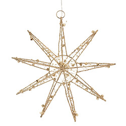Ecd Germany Étoile de Noël LED décorative dorée à suspendre 30 cm avec minuterie à piles