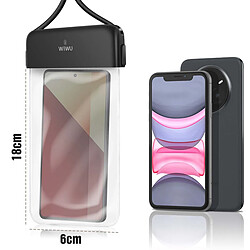 wiwu Housse Étanche pour Téléphone 4" à 7" IPX8 à Mettre au Tour du Cou Noir pas cher