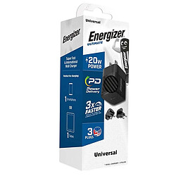 Acheter ENERGIZER Chargeur Secteur GaN 4A USB-C 20W Multiprise EU / UK / US Noir