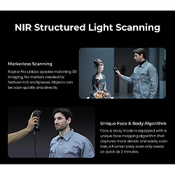 Scanner 3D Creality Raptor Pro - Laser Bleu NIR, Précision 0,02 mm, Vitesse de Numérisation 60 ips | Couleur 24 bits, Anti-Tremblement