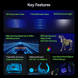 Avis Scanner 3D Creality Raptor Pro - Laser Bleu NIR, Précision 0,02 mm, Vitesse de Numérisation 60 ips | Couleur 24 bits, Anti-Tremblement