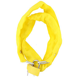 Dunlop Chaîne Antivol 90 cm pour Vélo avec Housse Textile et Cadenas Jaune