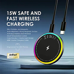oraimo PowerDock 15W – Chargeur sans fil pour iPhone, rapide Qi, design compact, Compatible toute marque Qi pas cher