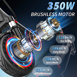 Avis AOVOPRO LADPED Trottinette électrique pliable LP07 Avec Double Suspension 8.5 pouces- 350W - 10.5Ah - Noir