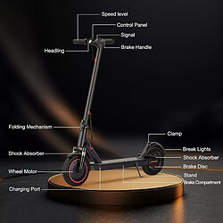 Avis AOVOPRO LADPED Trottinette électrique pliable LP10 Avec Double Suspension 10 pouces- 500W - 10.5Ah - Noir