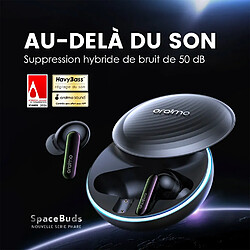 Écouteurs oraimo SpaceBuds – Réducteur de Bruit hybride 50?dB, Bluetooth?5.4, 40?h d'autonomie, LEDs & mode Smart Chat