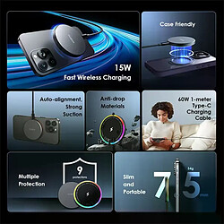 Avis oraimo PowerDock 15W – Chargeur sans fil pour iPhone, rapide Qi, design compact, Compatible toute marque Qi
