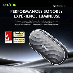 Enceinte Bluetooth oraimo SpaceBox – 8 W, LED personnalisables, Bluetooth 5.4, autonomie 30 h, modes Bluetooth et Carte MicroSD