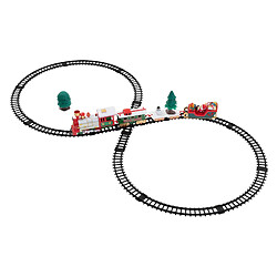 Ecd Germany Train de Noël sur rail décoration avec lumière locomotive son set de 22 pièces