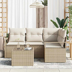 Avis vidaXL Ensemble de Canapés avec coussin 5 pcs Beige et crème polyrotin