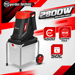 Elem Garden Technic Broyeur de végétaux électrique 2800W avec bac récupérateur 50L - Elem Garden