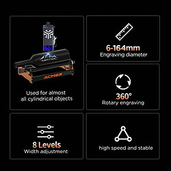 Rouleau rotatif laser ACMER M3 pour machines de gravure laser