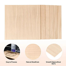ACMER Kit DIY en bois 6 pièces en contreplaqué de chêne rouge 3 mm pour gravure et découpe laser