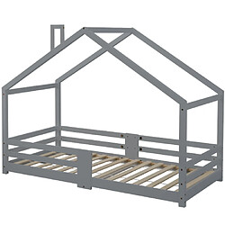 Acheter modfu Lit cabane 90x200 cm, bois, gris