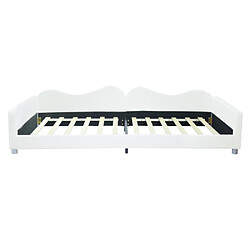 Acheter modfu Lit enfant 90x200 cm, en tissu teddy, blanc