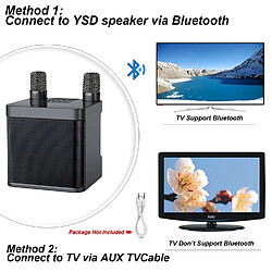 Micro Karaoke Enfant Adulte Sans Fil avec 2 Micro, Enceinte Karaoke Bluetooth Portable pour la fête, Les activités, AUX, USB/TF