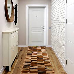 Avis RUGSX Tapis de couloir ROYAL H387 GÉOMÉTRIQUE marron moutarde 70cm 70x720 cm