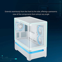 ASUS Prime AP202 TG ARGB Boîtier micro-ATX/mini-ITX blanc verre trempé ARGB