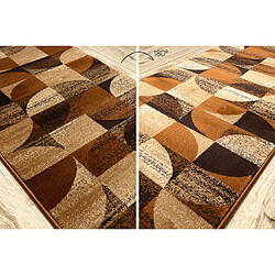 Acheter RUGSX Tapis de couloir ROYAL H387 GÉOMÉTRIQUE marron moutarde 70cm 70x720 cm