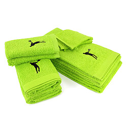 Linnea parure de bain éponge 8 pièces - Vert pistache