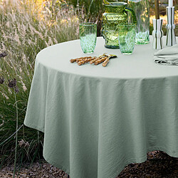 Linnea nappe rectangulaire MATTIS en lin et coton - Vert lichen