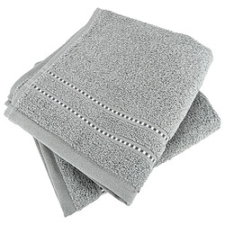 Linnea lot de 2 serviettes invité coton 500 g/m² Charm - Gris