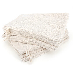 Linnea lot de gants de toilette éponge Gants de toilette classiques en coton éponge 400 g/m² – liteau jacquard – boucle d’accroche – lavables 60 °C – certifiés OEKO-TEX – fabriqués au Portugal
