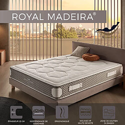Simpur Matelas 140x200 Royal Madeira, ressorts ensachés Healthy Spring, 25 cm, confort HR multizone, ferme et doux, anti-vibrations