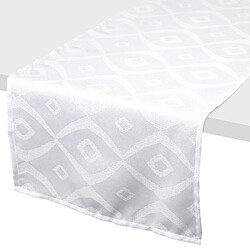 Linnea Chemin de table jacquard Brunch - Blanc