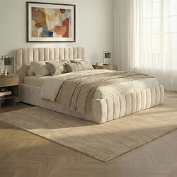 Acheter Idmarket LIT COFFRE ALBA 160X200 BEIGE