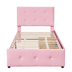 Acheter modfu Lit enfant 90x200 cm avec 2 tiroirs, velours, rose