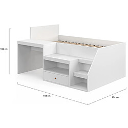 Acheter Idmarket Lit avec bureau LEOPOLD
