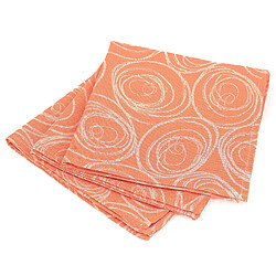 LinneA lot de 3 serviettes de table jacquard coton - Orange
