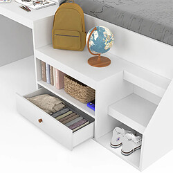 Idmarket Lit avec bureau LEOPOLD pas cher
