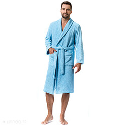 Acheter Linnea peignoir de bain adulte col châle - Bleu