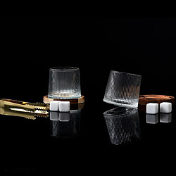 Linnea lot de 2 verres à whisky avec support en acacia pas cher