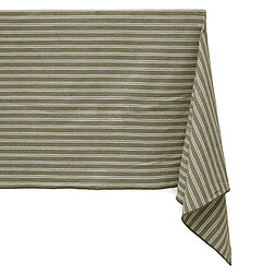 LinneA nappe carrée coton à rayures - Kaki