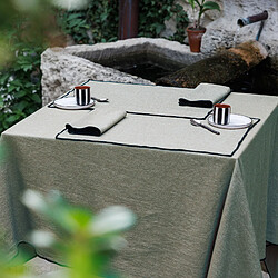 Linnea nappe rectangulaire coton lavé - Vert