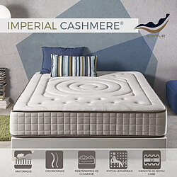 Simpur Matelas mousse 140x200 Imperial Cachemire, 25 cm, confort multizone, accueil moelleux, ferme, anti-acarien et hypoallergénique