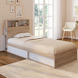 Idmarket Lit simple CLEM avec rangement
