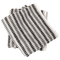 Linnea lot de serviettes invité à rayures - gris