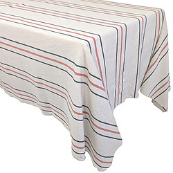 Linnea nappe rectangulaire Hoshi rayée en coton - Rose