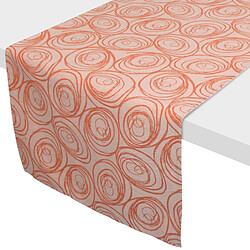Linnea Chemin de table jacquard coton Spirale - Orange papaye