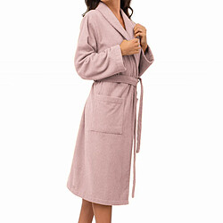 Linnea peignoir de bain adulte col châle - Rose pas cher