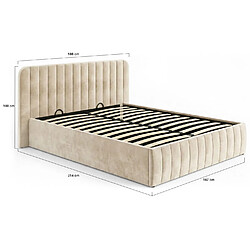 Idmarket LIT COFFRE ALBA 160X200 BEIGE pas cher