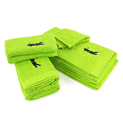 Linnea parure de bain éponge 8 pièces - Vert pistache