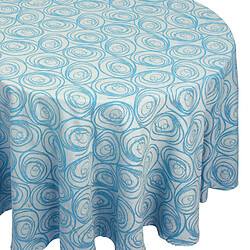 Linnea nappe rectangulaire jacquard coton Spirale - Bleu